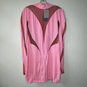 Mugler X H&M Vestido Talla Pink Mesh Detail Dress Size L *Smoking Home*